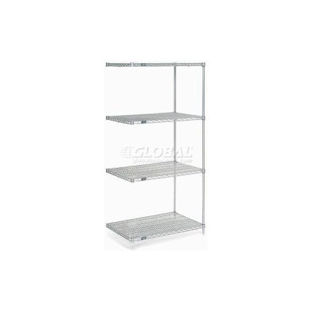 Global Equipment Nexelate    Silver Epoxy Wire Shelving Add-On 36"W x 30"D x 74"H A30367EP